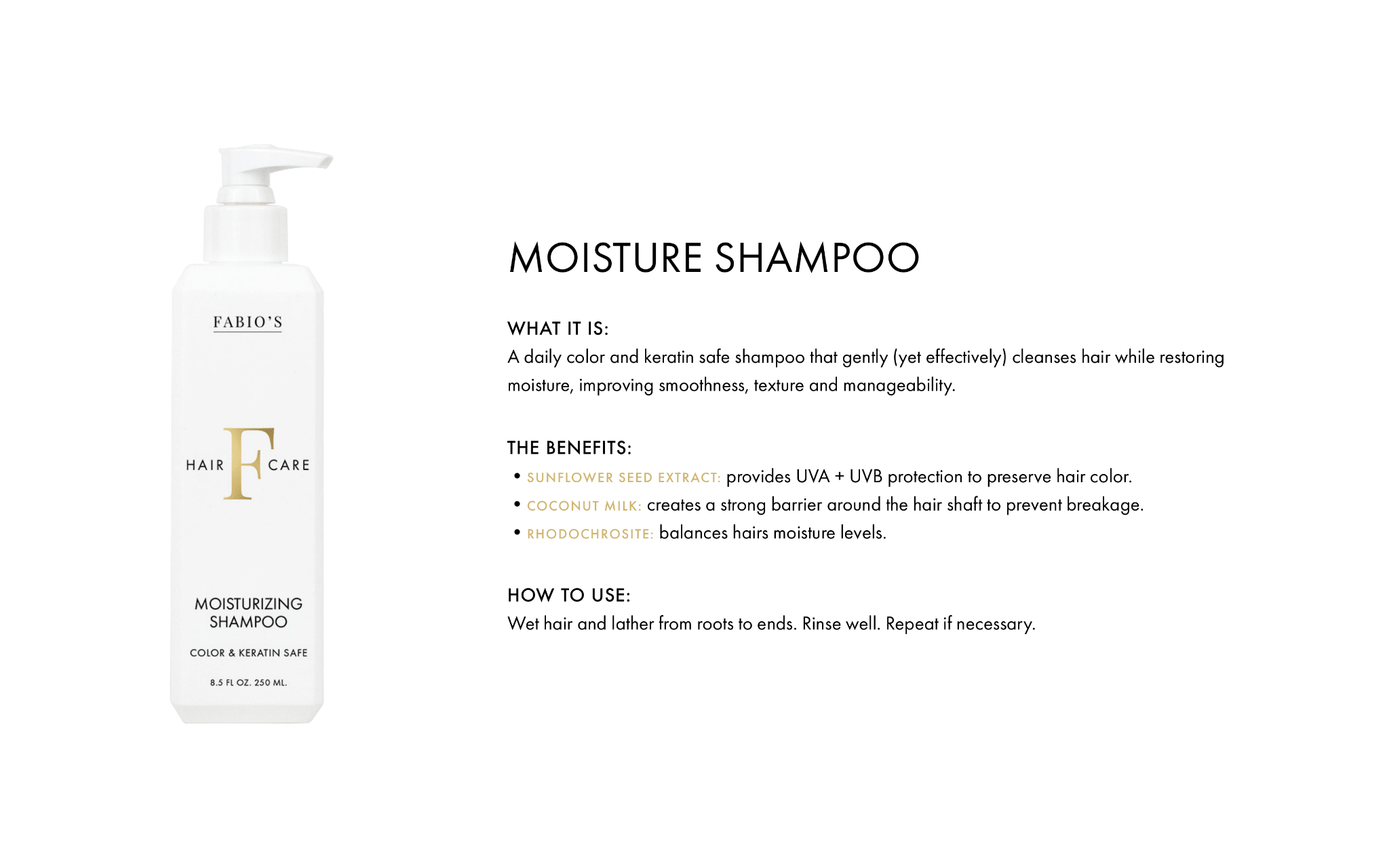 Fabio’s Moisture Shampoo